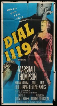 5w407 DIAL 1119 3sh '50 full-length sexy Virginia Field, Marshall Thompson, film noir!