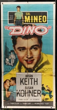 5w411 DINO 3sh '57 huge super close up of troubled teen Sal Mineo & with pretty Susan Kohner!