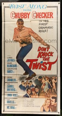 5w414 DON'T KNOCK THE TWIST 3sh '62 full-length image of dancing Chubby Checker, rock & roll!
