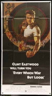 5w432 EVERY WHICH WAY BUT LOOSE 3sh '78 art of Clint Eastwood & Clyde orangutan by Bob Peak!