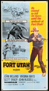 5w455 FORT UTAH 3sh '66 John Ireland vowed to kill no more until the ambush at Fort Utah!