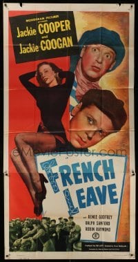 5w460 FRENCH LEAVE 3sh '48 kid stars Jackie Cooper & Jackie Coogan all grown up and romancing!