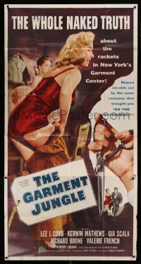 5w466 GARMENT JUNGLE 3sh '57 Lee J. Cobb, the whole naked truth about New York's garment center!