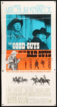 5w485 GOOD GUYS & THE BAD GUYS int'l 3sh '69 different image of Robert Mitchum & George Kennedy!