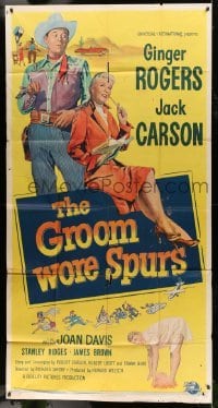 5w497 GROOM WORE SPURS 3sh '51 lady lawyer Ginger Rogers meets Hollywood cowboy Jack Carson!