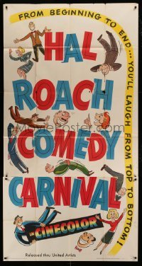 5w509 HAL ROACH COMEDY CARNIVAL 3sh '47 odd re-packaging of Curly & Fabulous Joe!