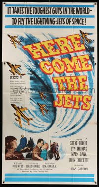 5w528 HERE COME THE JETS 3sh '59 tough guy Steve Brodie flies lightning-jets of space!