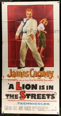 5w615 LION IS IN THE STREETS 3sh '53 James Cagney in a roaring role of fury w/ sexy Anne Francis!