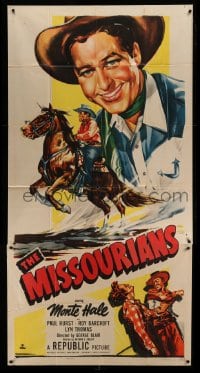 5w670 MISSOURIANS 3sh '50 artwork of rough & tough Monte Hale smiling and punching!