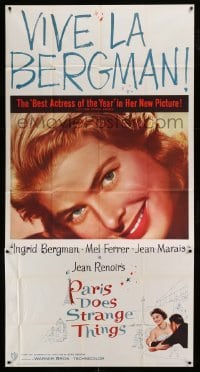 5w750 PARIS DOES STRANGE THINGS 3sh '57 Jean Renoir's Elena et les hommes, c/u of Ingrid Bergman!
