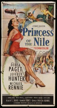 5w784 PRINCESS OF THE NILE 3sh '54 sexy full-length art of barely-dressed young Debra Paget!