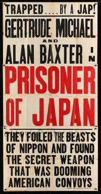 5w787 PRISONER OF JAPAN local theater 3sh '42 trapped by a Jap, they foiled the beasts of Nippon!