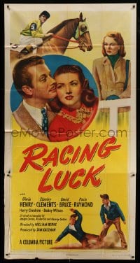 5w795 RACING LUCK 3sh '48 Gloria Henry, David Bruce, jockey Stanley Clements, horse racing!