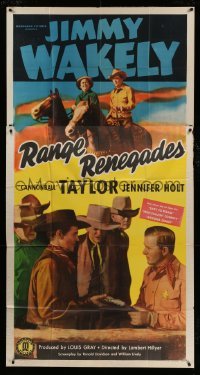 5w798 RANGE RENEGADES 3sh '48 singing cowboy Jimmy Wakely, Dub Cannonball Taylor, western!