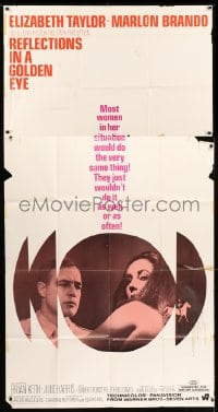 5w803 REFLECTIONS IN A GOLDEN EYE 3sh '67 John Huston, sexy Elizabeth Taylor & Marlon Brando!