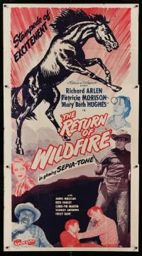5w809 RETURN OF WILDFIRE 3sh '48 western cowboy Richard Arlen, Patricia Morison, cool horse art!