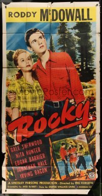 5w817 ROCKY 3sh '48 different image of of Roddy McDowall and pretty Gale Sherwood!