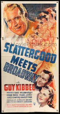 5w826 SCATTERGOOD MEETS BROADWAY 3sh '41 Guy Kibbee & Mildred Coles + art of sexy dancers, rare!