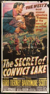 5w831 SECRET OF CONVICT LAKE 3sh '51 Gene Tierney is a lonely woman at the mercy of hunted men!