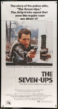 5w838 SEVEN-UPS int'l 3sh '74 close up of elite policeman Roy Scheider pointing gun!