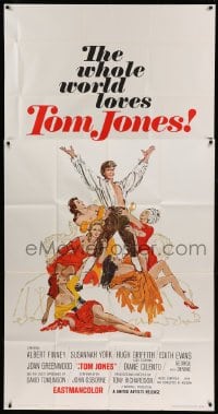 5w926 TOM JONES int'l 3sh '63 Tony Richardson, art of Albert Finney surrounded by five sexy women!