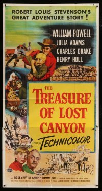 5w931 TREASURE OF LOST CANYON 3sh '52 William Powell in Robert Louis Stevenson western adventure!
