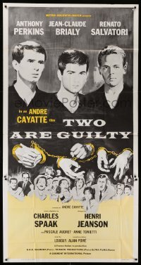 5w938 TWO ARE GUILTY 3sh '64 Le Glaive et la balance, Anthony Perkins, Jean-Claude Brialy