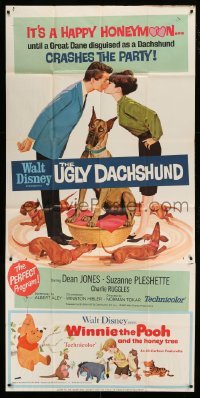 5w940 UGLY DACHSHUND/WINNIE THE POOH & THE HONEY TREE 3sh '66 Walt Disney double-bill!