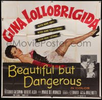 5w189 BEAUTIFUL BUT DANGEROUS 6sh '57 wonderful full-length art of sexy Gina Lollobrigida!