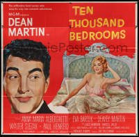 5w222 TEN THOUSAND BEDROOMS style D 6sh '57 art of Dean Martin & sexy Anna Maria Alberghetti in bed!