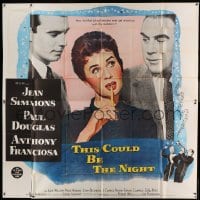 5w223 THIS COULD BE THE NIGHT 6sh '57 Jean Simmons between Paul Douglas & Anthony Franciosa!