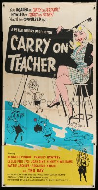 5w022 CARRY ON TEACHER English 3sh '59 Gerald Thomas sexploitation comedy sequel, sexy comic art!