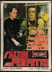 5w107 BEYOND A REASONABLE DOUBT Italian 1p '56 Fritz Lang, Olivetti art of Dana Andrews & Fontaine!