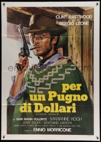5w124 FISTFUL OF DOLLARS Italian 1p R76 Sergio Leone, great art of Clint Eastwood with gun!