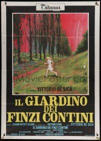 5w126 GARDEN OF THE FINZI-CONTINIS Italian 1p '71 Vittorio De Sica, colorful art by Innocenti!
