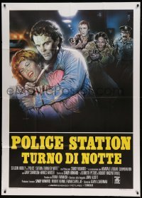 5w184 VICE SQUAD Italian 1p '82 Enzo Sciotti art of Wings Hauser holding knife to woman's neck!