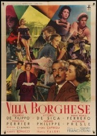 5w185 VILLA BORGHESE Italian 1p '57 Vittorio de Sica & Mario Bava, sexy Anna-Maria Ferrero, rare!