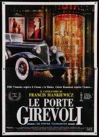 5w085 LES PORTES TOURNANTES Italian 2p '89 Casaro art of Rolls-Royce outside movie theater!
