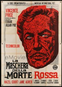 5w088 MASQUE OF THE RED DEATH Italian 2p '64 cool montage art of Vincent Price, Edgar Allan Poe!