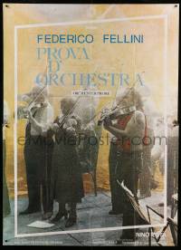 5w093 ORCHESTRA REHEARSAL Italian 2p '79 Federico Fellini's Prova d'orchestra, image of violinists!