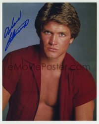 5y585 ANDREW STEVENS signed color 8x10 REPRO still '90s unbuttoned shirt showing his bare chest!