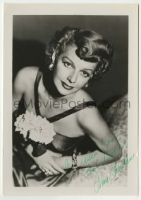 5y295 ANN SHERIDAN signed 5x7 still '40s sexy close up in formal gown with bare shoulders!
