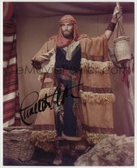 5y606 CHARLTON HESTON signed color 8x10 REPRO still '90s as young Moses from The Ten Commandments!