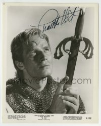 5y320 CHARLTON HESTON signed 8.25x10.25 still '61 great close up with sword & armor from El Cid!