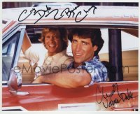 5y617 DUKES OF HAZZARD signed color 8x10 REPRO still '80 by BOTH Byron Cherry & Christopher Mayer!
