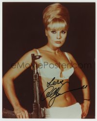 5y621 ELKE SOMMER signed color 8x10 REPRO still '80s nearly naked w/ gun in Deadlier Than the Male!