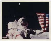 5y625 EUGENE CERNAN signed color 8x10 REPRO still '90s the NASA astronaut on the moon!