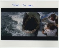 5y626 G. THOMAS DUNLOP signed color 8x10 REPRO still '90s getting attacked by shark in Jaws 2!