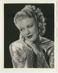 5y774 GINGER ROGERS signed 8x10 REPRO still '80s in sparkling beaded gown over black background!