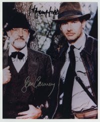 5y634 INDIANA JONES & THE LAST CRUSADE signed color 8x10 REPRO still '89 by BOTH Ford AND Connery!